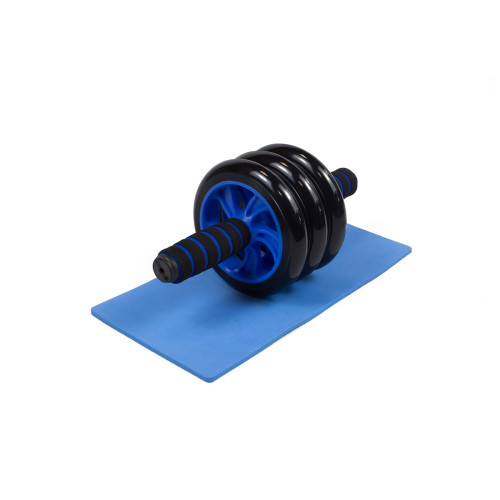 Ролик для пресу EasyFit (3 колеса) з килимком, синій, код: EF-1353-B-EF
