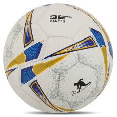 М"яч футбольний Soccermax №5 PU, білий-синій-золотий, код: FB-9492-S52