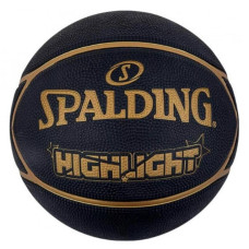 М"яч баскетбольний Spalding Highlight №7, чорний-золотий, код: 689344405414