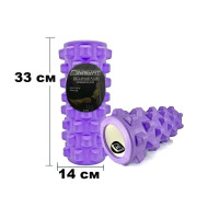 Масажний ролик EasyFit Grid Roller Pro 330x140 мм, фіолетовий, код: EF-2015-V-EF