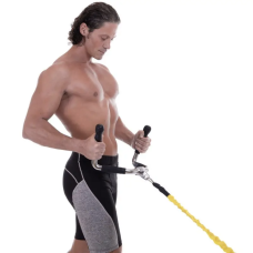 Ручка для тяги York Fitness багатофункціональна з гумовими рукоятками, хром, код: 00014961361612