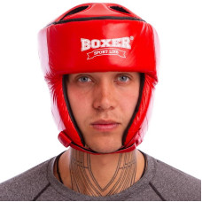 Шолом боксерський відкритий Boxer шкіряний L, червоний, код: 2029_LR-S52
