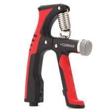 Еспандер кистьовий з регульованим навантаженням та лічильником Cornix 10-100 кг, чорний-червоний, код: XR-0277