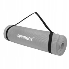 Коврик (мат) для йоги та фітнесу Springos NBR 1830х610х10 мм, сірий, код: YG0032