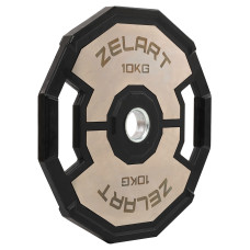 Диски гумові 2 Handle металева втулка Zelart 51мм, 10кг, чорний-сірий, код: TA-4792-10