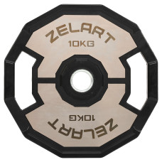 Диски гумові 2 Handle металева втулка Zelart 51мм, 10кг, чорний-сірий, код: TA-4792-10