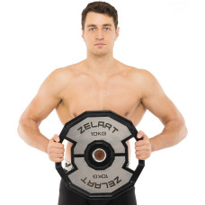 Диски гумові 2 Handle металева втулка Zelart 51мм, 10кг, чорний-сірий, код: TA-4792-10