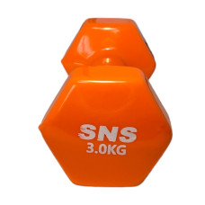 Гантель вінілова SNS 1х3 кг, помаранчевий, код: 12680-SNS