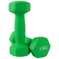 Гантелі для фітнесу вінілові FitGo 2х1,5 кг, зелений, код: 80024-N15G-WS