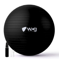 М’яч для фітнесу WCG Balance Pro 85 см Anti-Burst до 500 кг з насосом, чорний, код: W-FB-BP85-BLK