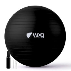 М’яч для фітнесу WCG Balance Pro 85 см Anti-Burst до 500 кг з насосом, чорний, код: W-FB-BP85-BLK