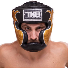 Шолом боксерський з повним захистом шкіряна Top King Empower XL чорний-золотий, код: TKHGEM-01_XLBK-S52