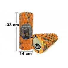 Масажний ролик EasyFit Grid Roller v.1.1 Multi, 330х140 мм, оранжевий, код: EF-2021-OR-EF