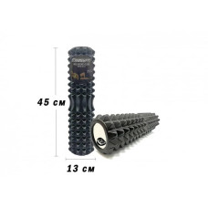 Масажний ролик EasyFit Grid Roller v.2.2, 450х145 мм, чорний, код: EF-2028-BK-EF