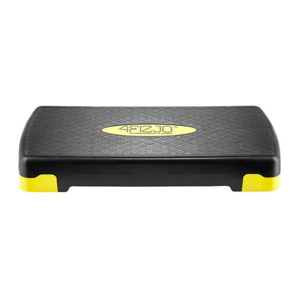 Степ-платформа 3-ступінчаста 4FIZJO 69 х 28 х 10-15-20 см Black/Yellow, код: P-5907739311436
