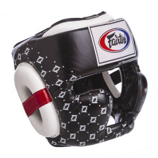 Шолом боксерський з повним захистом шкіряний Fairtex XL чорний, код: HG10_XLBK-S52