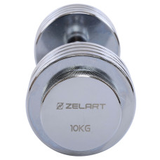 Гантель розбірна сталева хромована Zelart 1х10кг, хром, код: TA-5451-10-S52