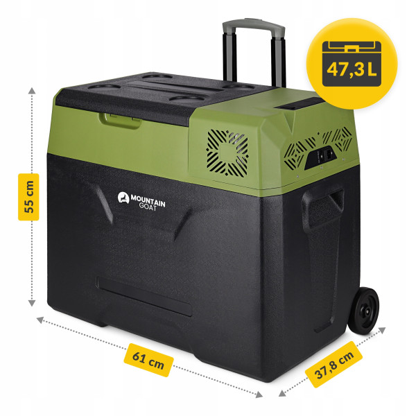 Холодильник туристичний компресорний Mountain Goat Xtreme 47.3 л електричний, переносний Black/Olive, код: P-5905973404891