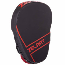 Лапа вигнута для боксу та єдиноборств Zelart 250x180x50 мм 2шт чорний-червоний, код: VL-3148_BKR-S52