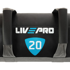 Мішок обтяжувач для функціонального тренінгу Power Bag LiveUp 20кг, чорний-сірий, код: LP8120-20