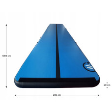 Надувний гімнастичний мат Master S-Pro 1000x200x20 см, синій-чорний, код: 8592833009869-IN