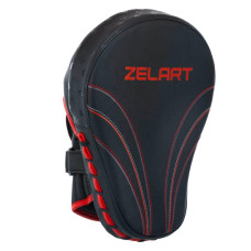 Лапа вигнута для боксу та єдиноборств Zelart 190x50x260 мм, 2шт, чорний-червоний, код: BO-3875_BK