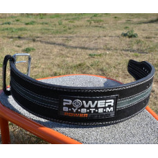 Пояс шкіряний для пауерліфтингу Power System PowerLifting Line L, чорний-сірий, код: PS-3800_L_Black_Grey