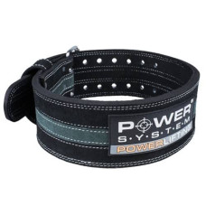Пояс шкіряний для пауерліфтингу Power System PowerLifting Line L, чорний-сірий, код: PS-3800_L_Black_Grey