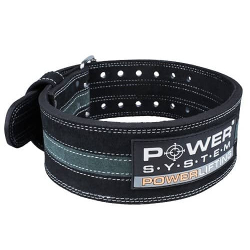Пояс шкіряний для пауерліфтингу Power System PowerLifting Line L, чорний-сірий, код: PS-3800_L_Black_Grey