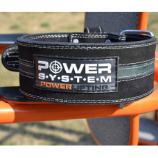 Пояс шкіряний для пауерліфтингу Power System PowerLifting Line L, чорний-сірий, код: PS-3800_L_Black_Grey