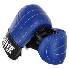 Снарядні рукавички шкіряні Boxer L, синій-чорний, код: 2014_L_BL-S52