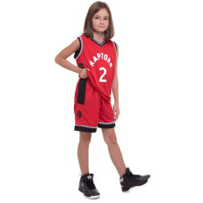 Форма баскетбольна підліткова PlayGame NB-Sport NBA Raptors 2 L (10-13 років), ріст 140-150см, червоний-чорний, код: BA-0970_LRBK
