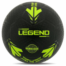 М"яч гумовий для вуличного футболу Legend №5, чорний-салатовий, код: STR34681_LG