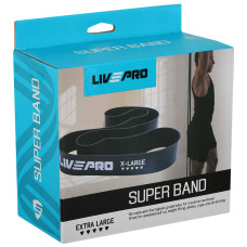Гума петля для підтягування та тренувань стрічка силова LiveUp Super Band X-Large 39-77кг, чорний, код: LP8410-XL