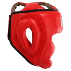 Шолом боксерський з повним захистом шкіряний Boxer New L, червоний, код: 2033-N_LR