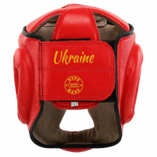 Шолом боксерський з повним захистом шкіряний Boxer New L, червоний, код: 2033-N_LR