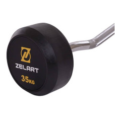 Штанга фіксована вигнута обрезиненная Zelart Rubber Coated Barbell 35 кг, код: TA-2687-35-S52