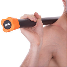 Бодібар Zelart Body Bar 8кг, чорний-помаранчевий, код: FI-1251-8-S52