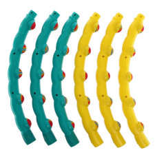 Обруч для схуднення масажний розбірний Хула Хуп FitGo Color Ball 6 секцій, жовтий-бірюзовий, код: 3008-S52