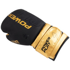 Боксерські рукавиці PowerPlay Ultra Mat 12 унцій, чорний-золотий, код: PP_3024_12oz_Bl/Gold