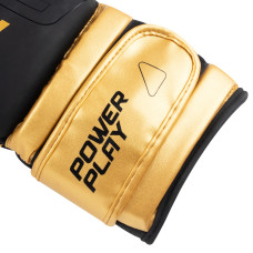 Боксерські рукавиці PowerPlay Ultra Mat 12 унцій, чорний-золотий, код: PP_3024_12oz_Bl/Gold