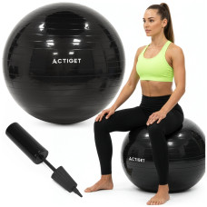 М'яч для фітнесу (фітбол) Actiget 85 см з насосом Black, код: ACT0148