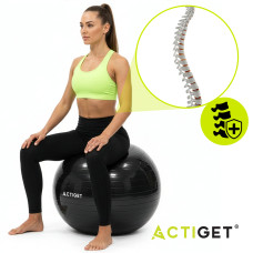 М'яч для фітнесу (фітбол) Actiget 85 см з насосом Black, код: ACT0148