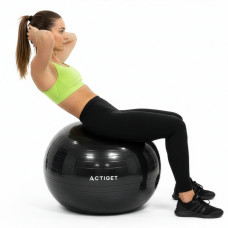 М'яч для фітнесу (фітбол) Actiget 85 см з насосом Black, код: ACT0148