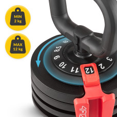 Гиря з регульованою вагою 4Fizjo Premium 2-12 кг, код: P-5905973401982