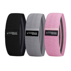 Резинки для фітнесу та спорту із тканини Cornix Hip Band набір 3 шт, код: XR-0050