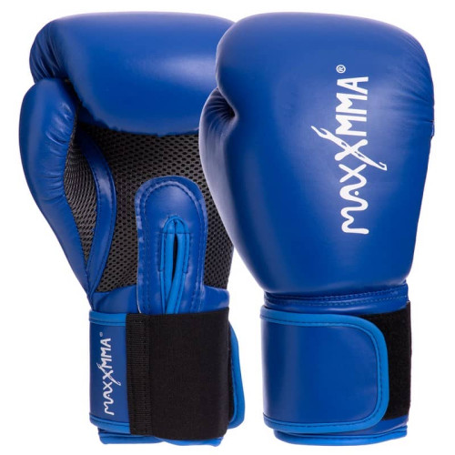 Рукавички боксерські Maxxmma на липучці 12 унцій, синій, код: GB01S_12BL