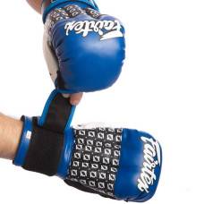 Рукавички гібридні для єдиноборств ММА Fitbox шкіряні Fairtex 12 унцій, синій-сірий, код: LD-FGVB17_12BLGR