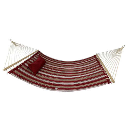 Гамак із планкою Siesta Red XXL 200х150 WCG Стьобана тканина + подушка, код: H00-1R-IF