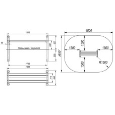 Лавка InterAtletika 1800х650х627 мм, код: S835.3-SM